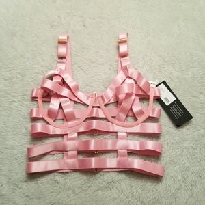 Nwt Lavish Pink BANDAGED TOPSZ Large